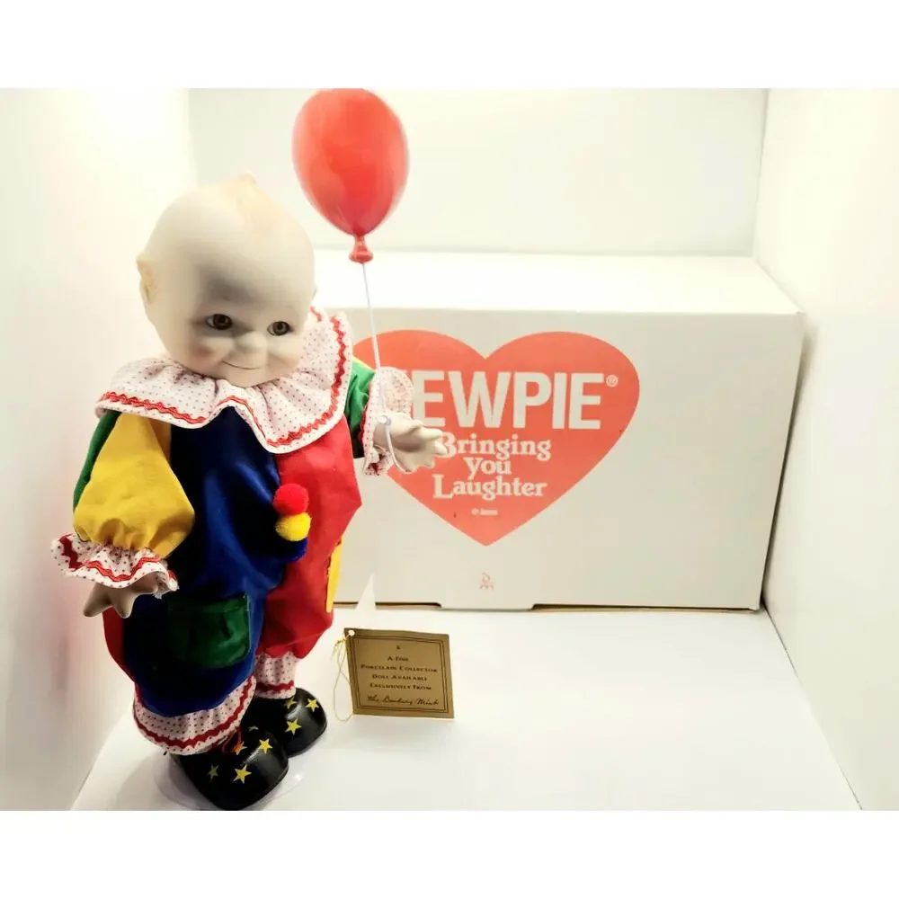Danbury Mint Kewpie Bringing You Laughter Clown Doll 1997 Jesco 12” Box Balloon